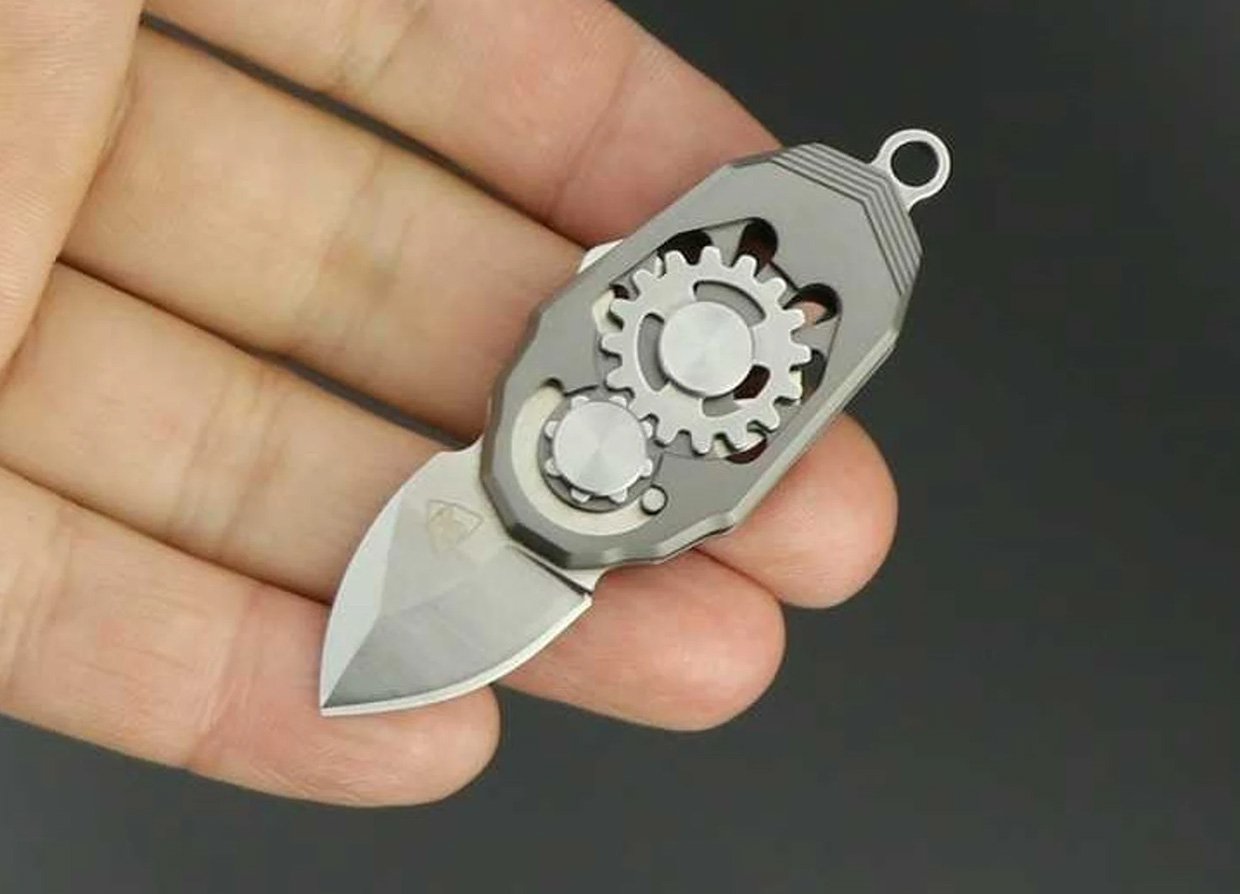 Tiny Geared Pocket Knife