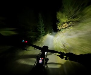 Nighttime Mountain Bike Downhill Ride