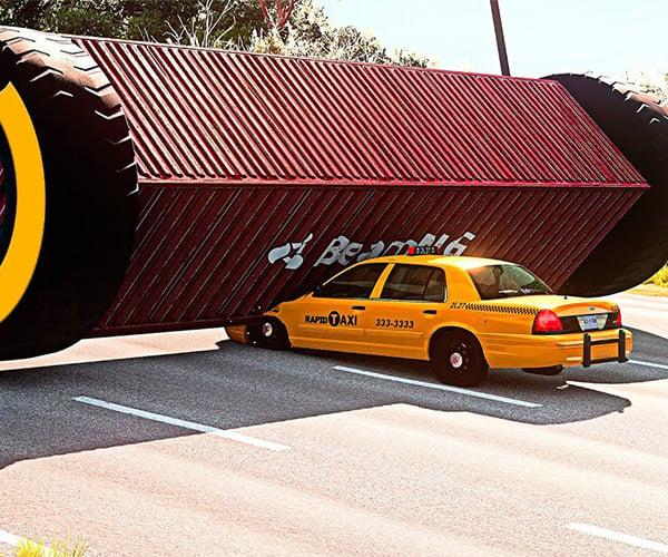 Rolling Shipping Containers vs. Cars