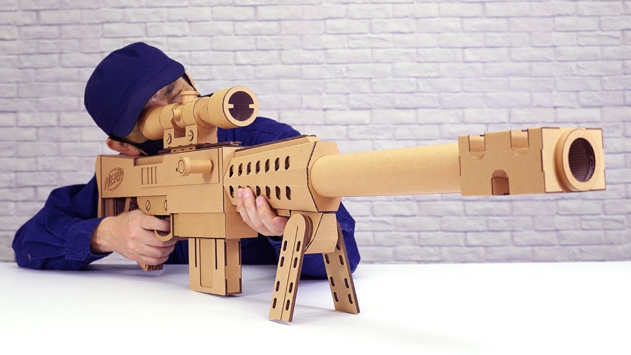 This Cardboard NERF Sniper Rifle Is Awesome Except in the Rain