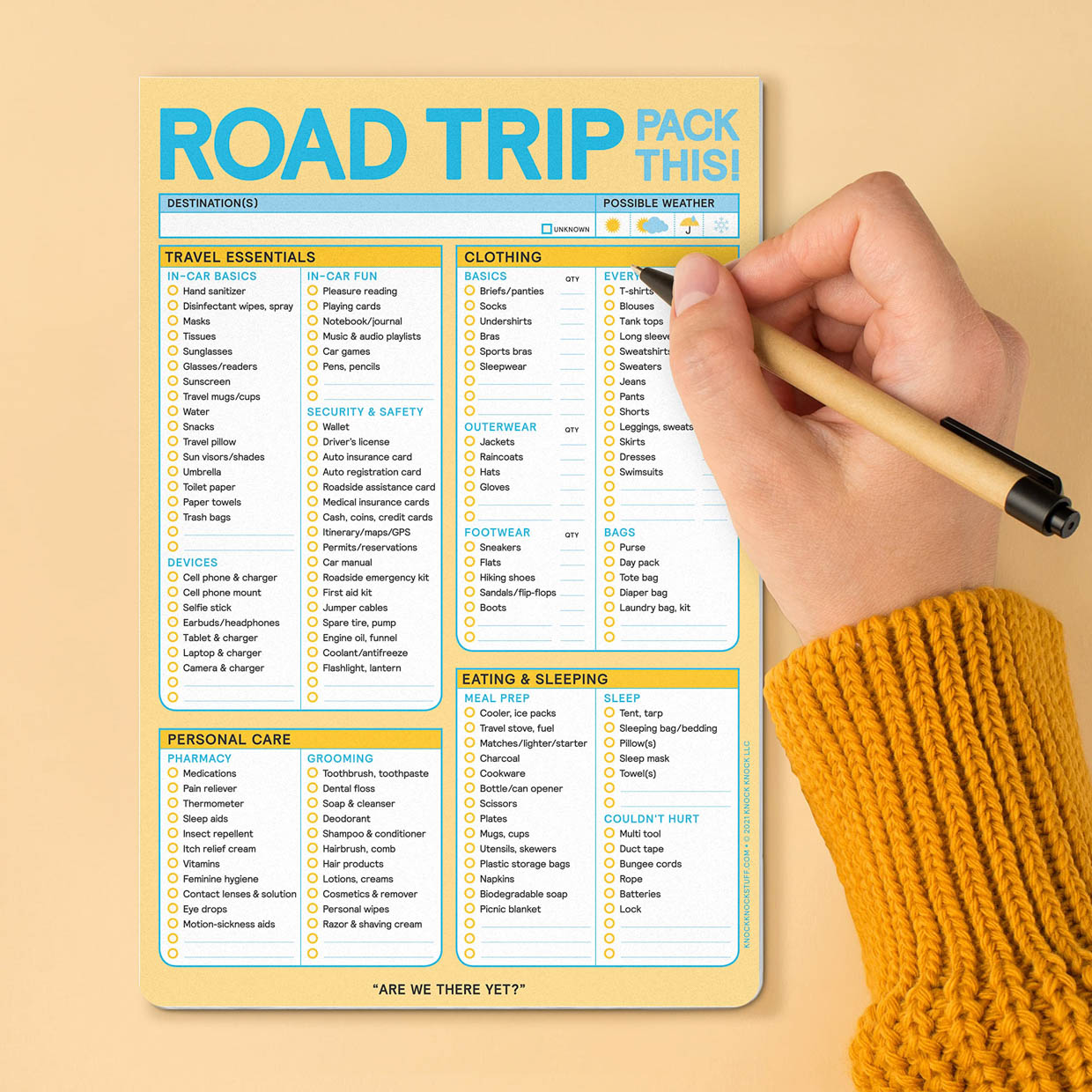 Road Trip Pack This! Notepad