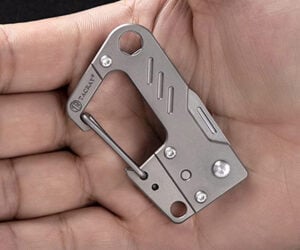 Tacray Titanium Carabiner + Pocket Knife