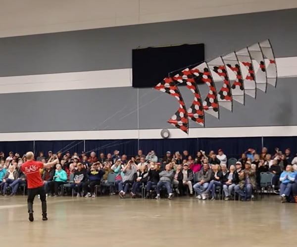 Flying a Giant Kite Indoors