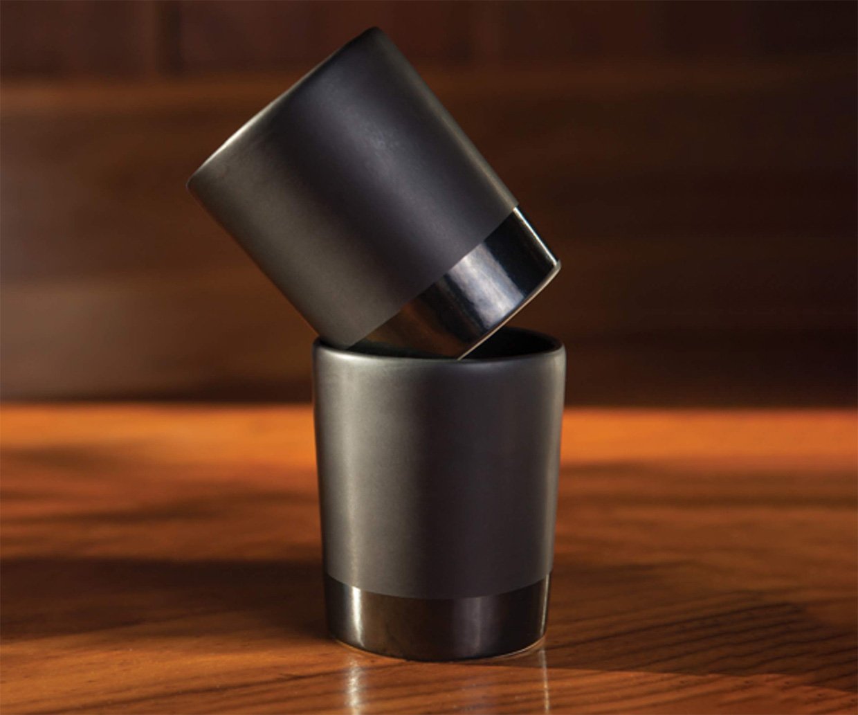 Viski Black Stoneware Tumblers