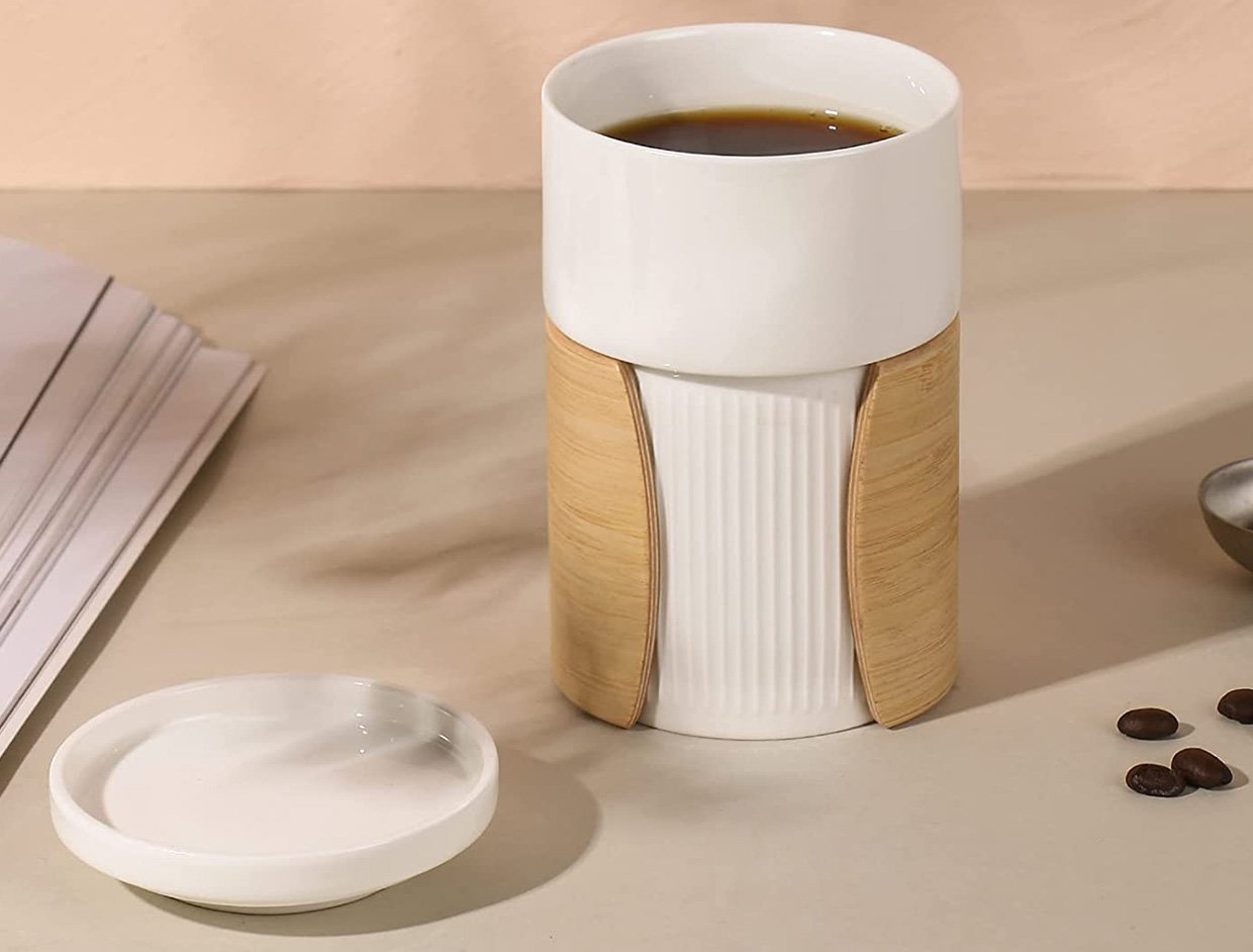 Ceramic + Bamboo Coffee Mug