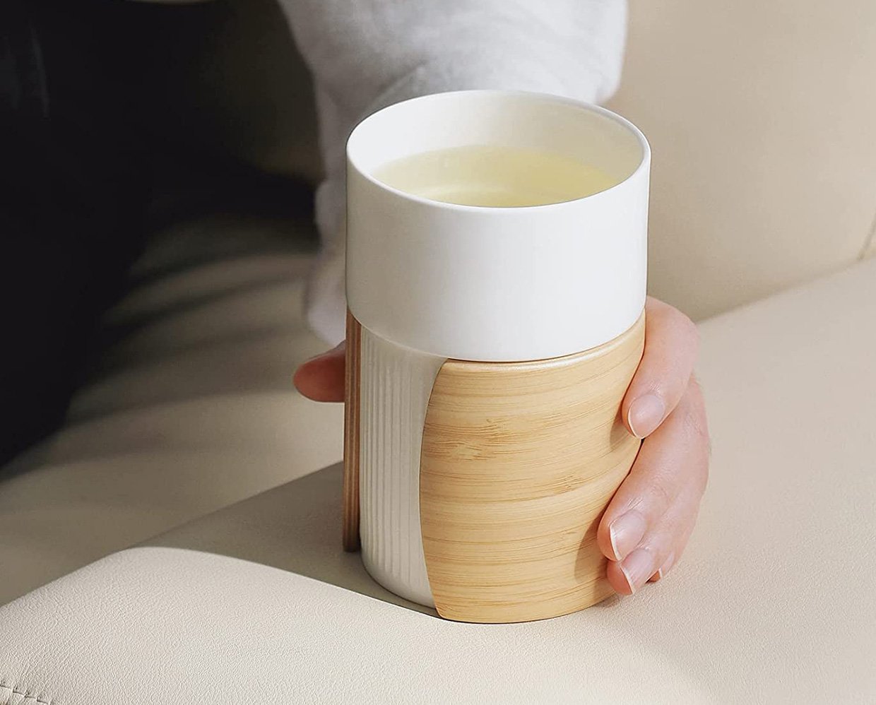 Ceramic + Bamboo Coffee Mug