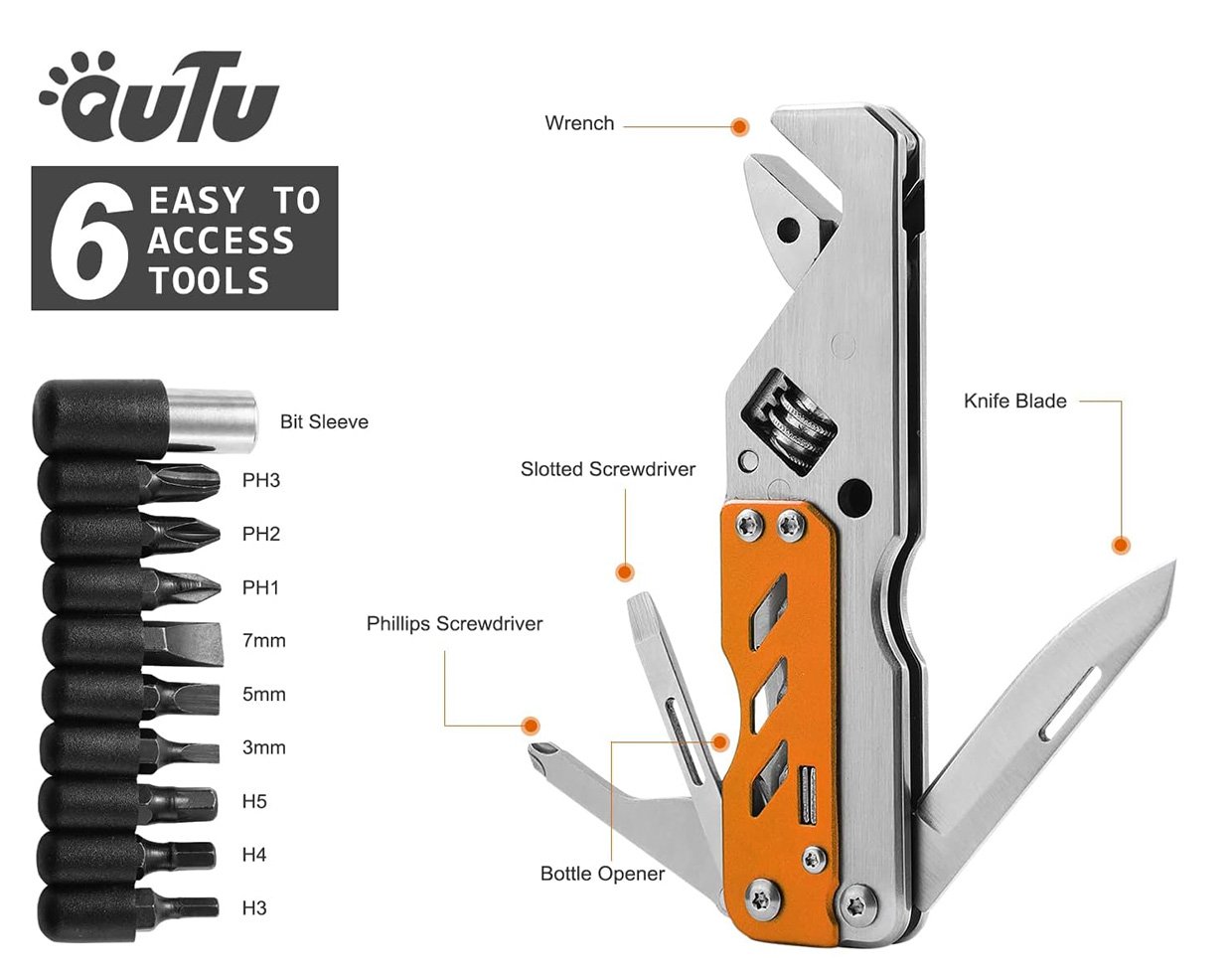 Outu 6-in-1 Pocket Multitool Wrench