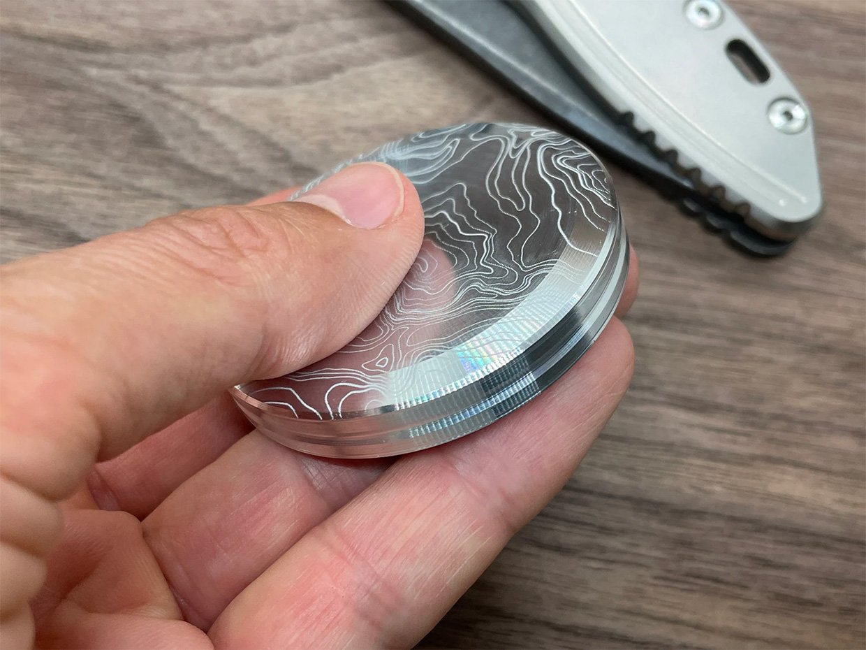 Topographic Engraved Worry Coin