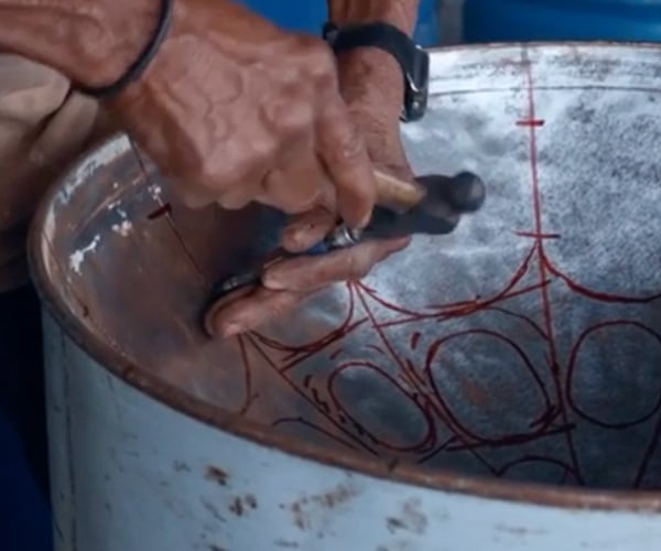 Making a Steelpan Drum by Hand