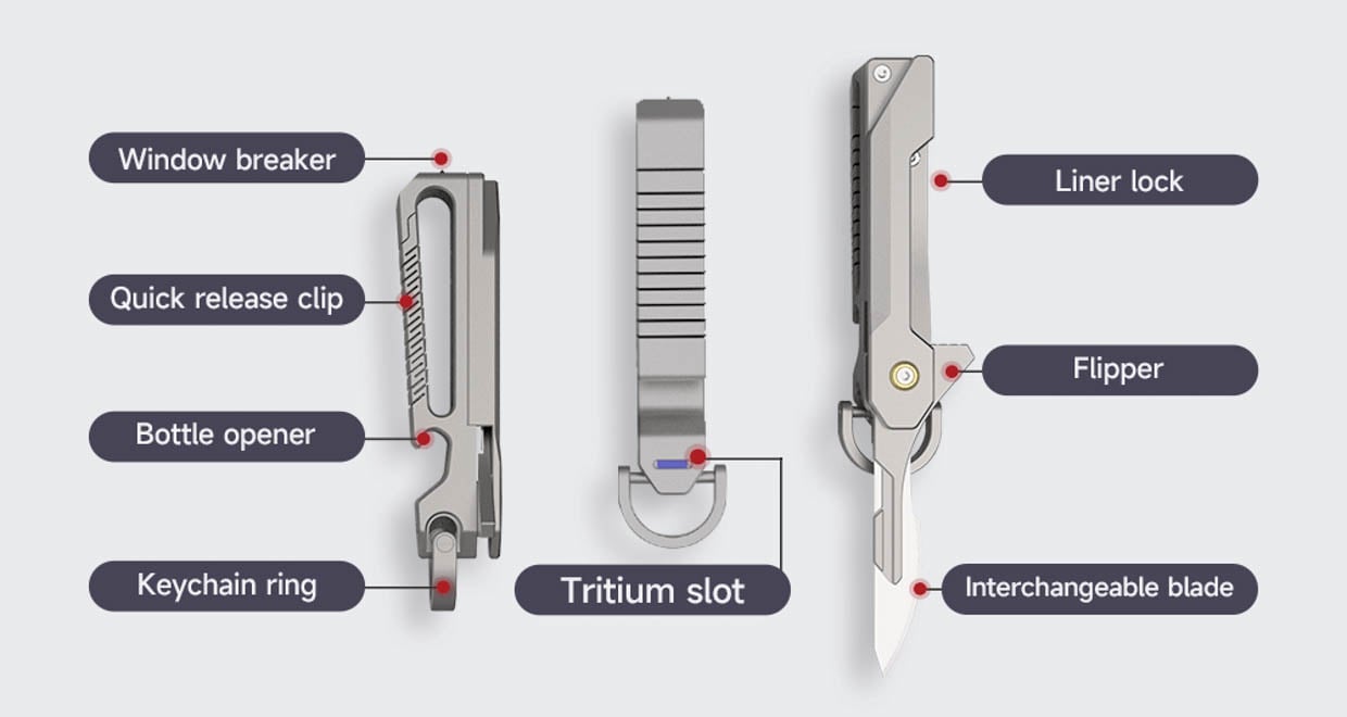 Bladeclip Titanium Pocket Knife