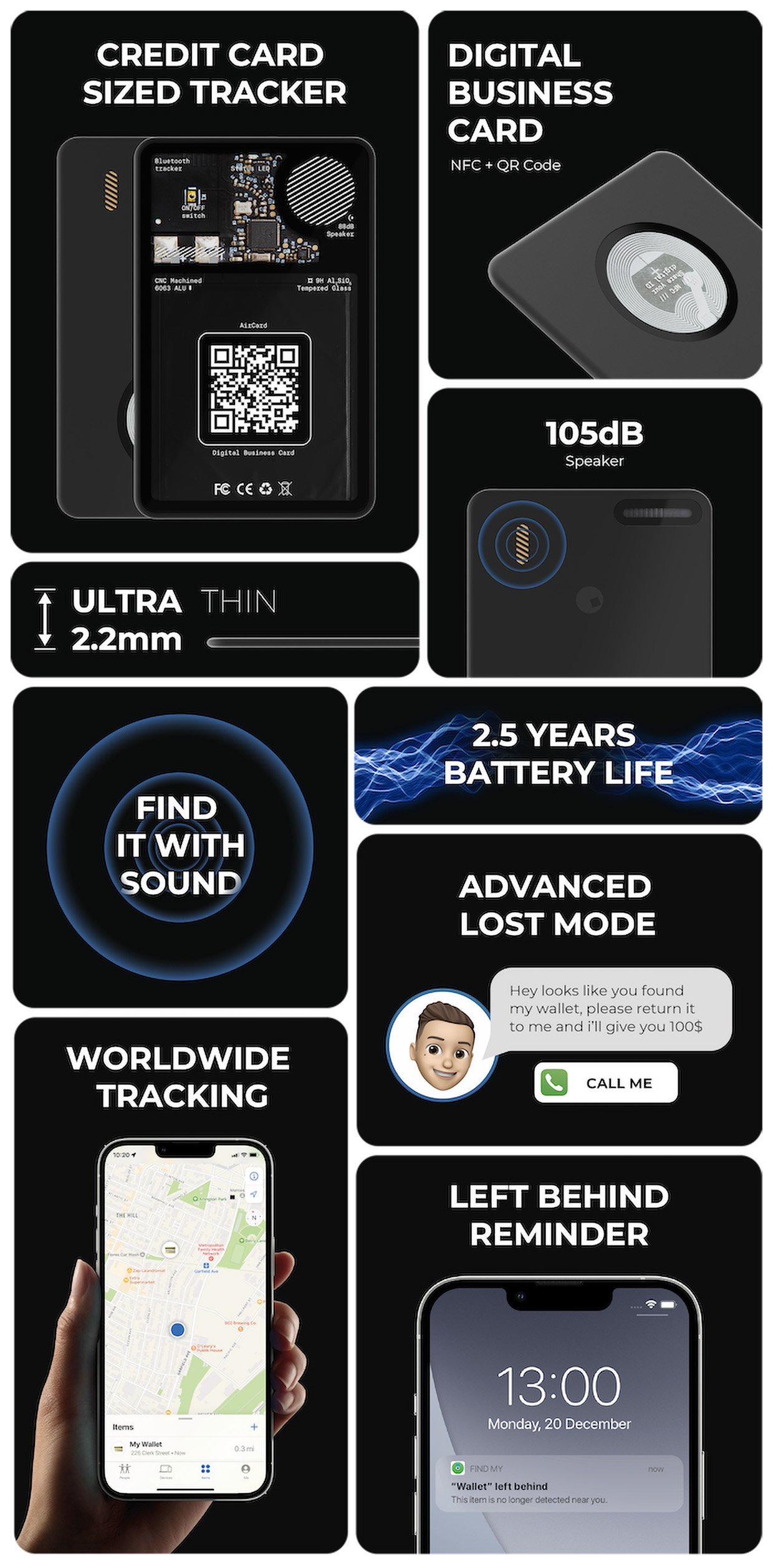 AirCard Wallet Tracking Card