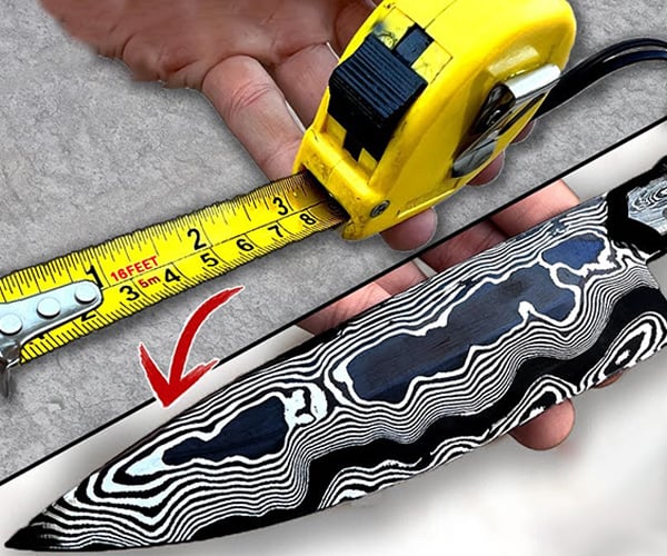 Making a Damascus Knife from Measuring Tapes