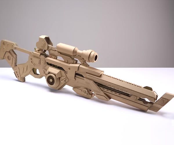 Cardboard + Rubber Band Machine Gun