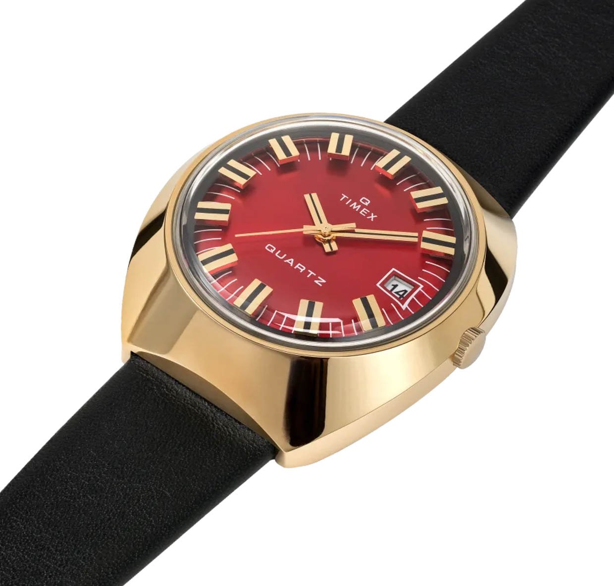 Q Timex 1972 Reissue Goldtone Watch