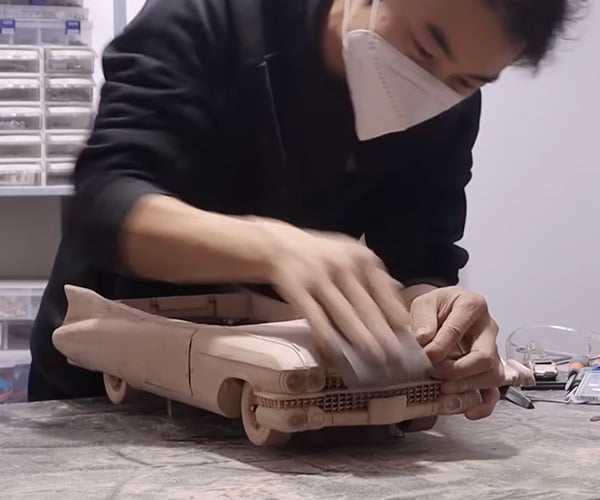 Carving a R/C Wooden Cadillac