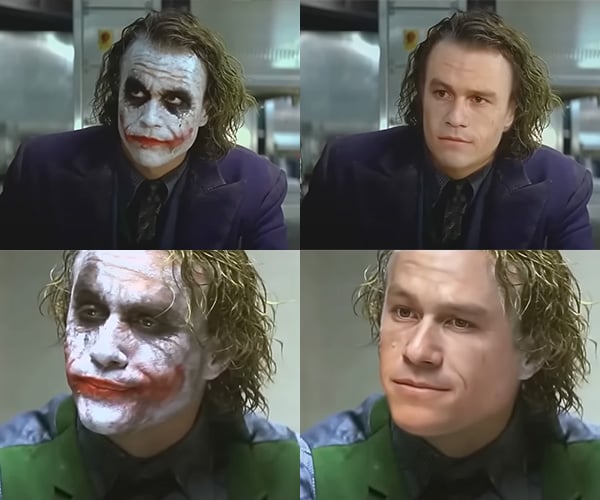 Heath Ledger’s Joker without Makeup