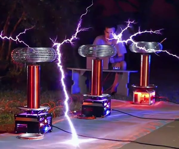 Thunderstruck on Tesla Coils