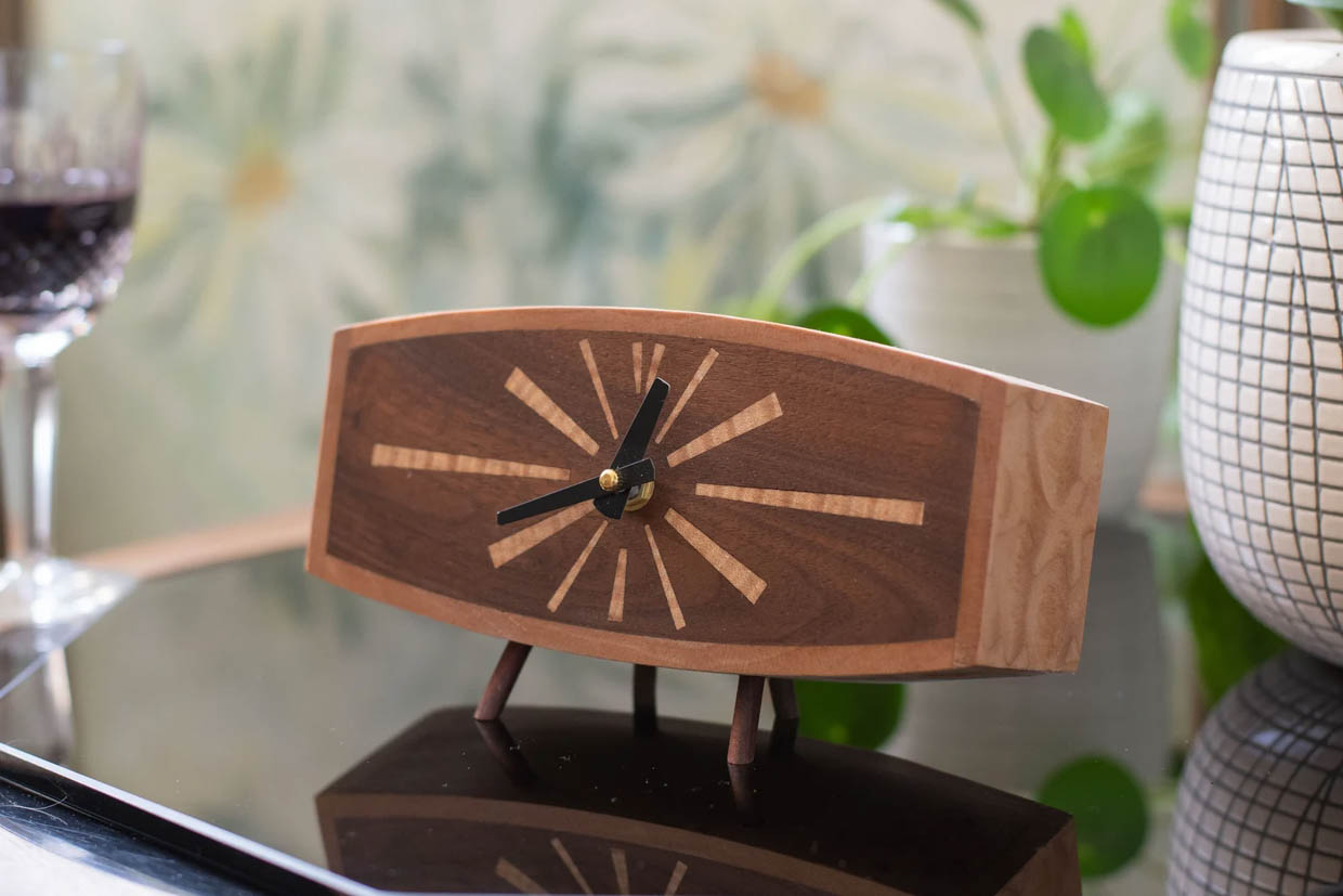 Blackwell Mid-Century Modern Wood Clocks