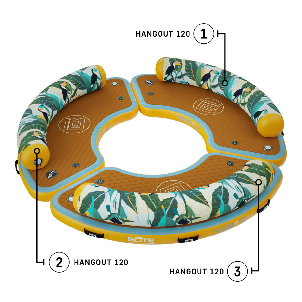 Bote Inflatable Dock Hangout 360 Trio