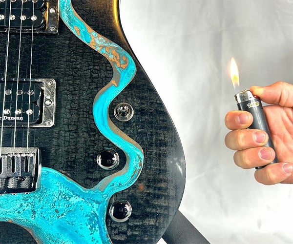 Making a Guitar with Fire, Wood, Epoxy, and Copper