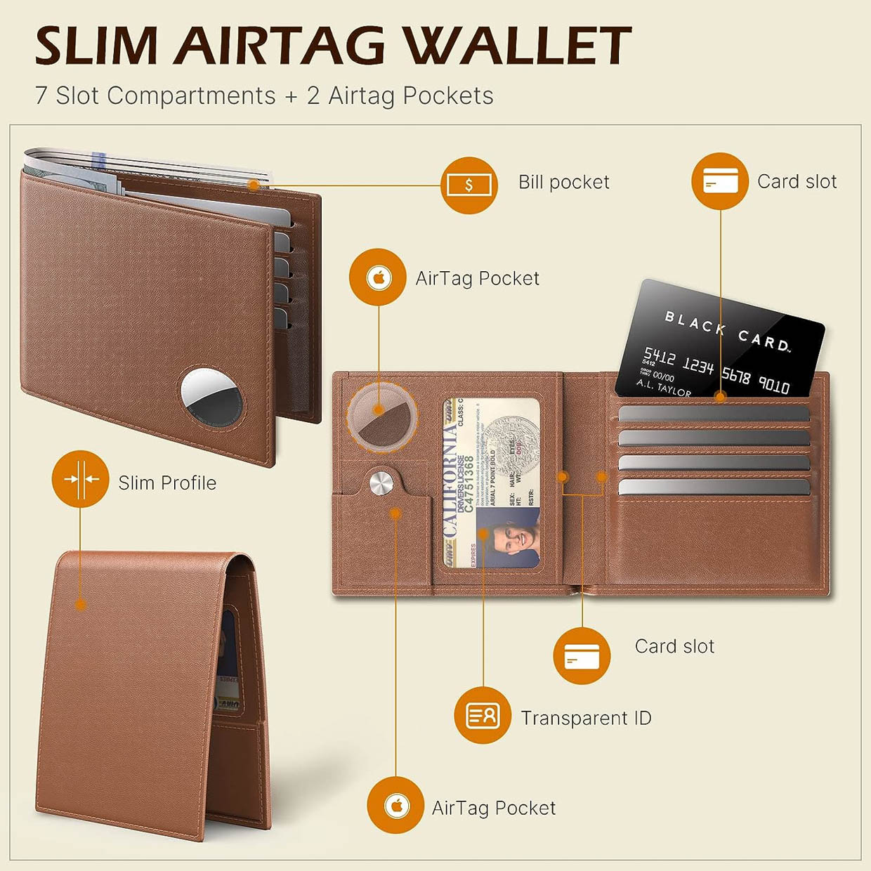 Typecase Bi-fold AirTag Wallet