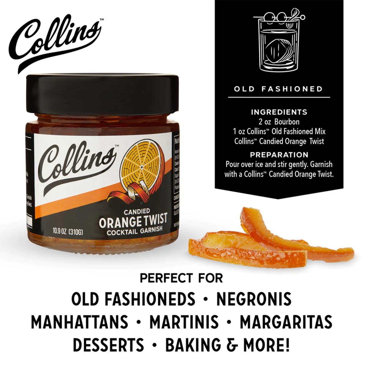 Collins Orange Twist Cocktail Garnish