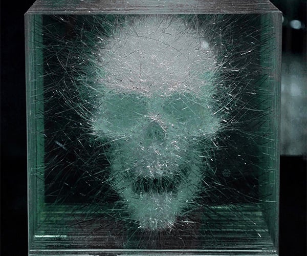Layered Glass Skull Art