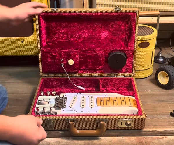 Folding Electric Guitar in a Briefcase