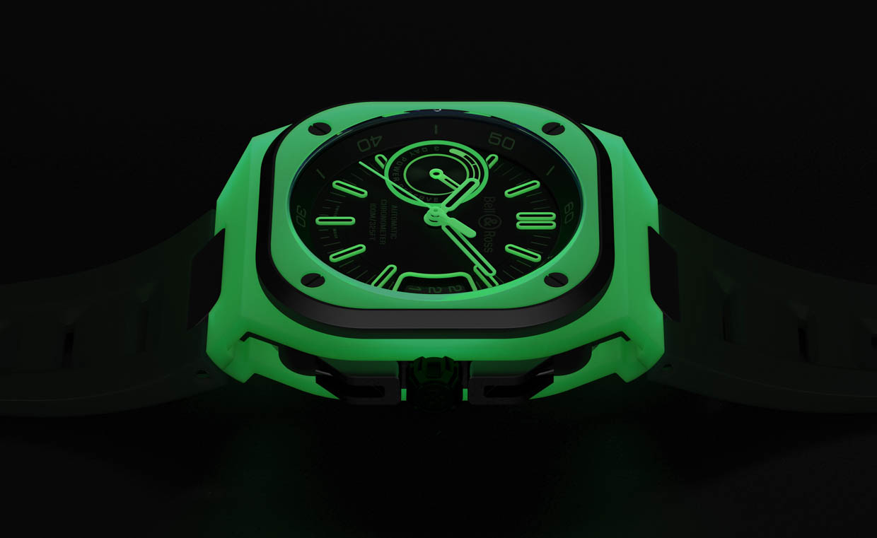 The Bell & Ross BR-X5 GREEN LUM Watch Has a Glow-in-the-dark Case