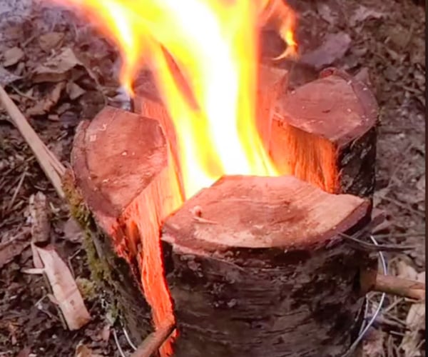 Making a Swedish Torch Camp Stove