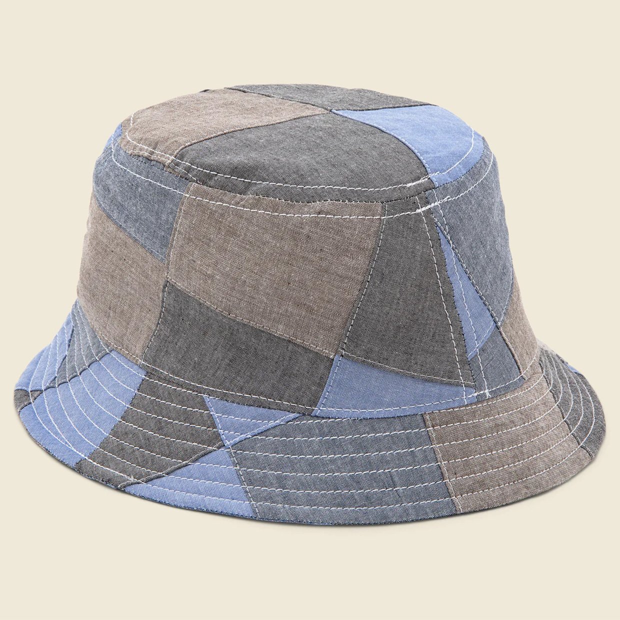 Indigo Patchwork Bucket Hat