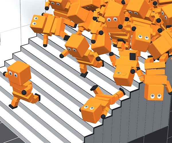 AI Learns to Climb Stairs