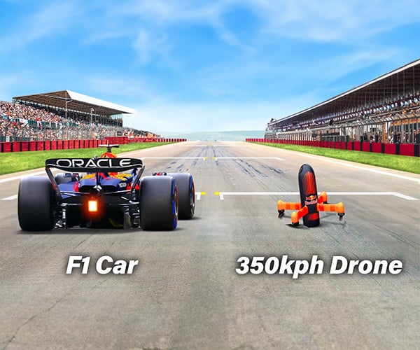 World’s Fastest Camera Drone Chases F1 Car