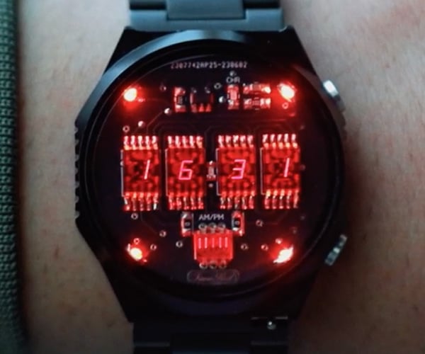 Time Red Retro LED Watch