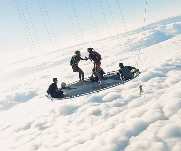 Skydiving from a Trampoline