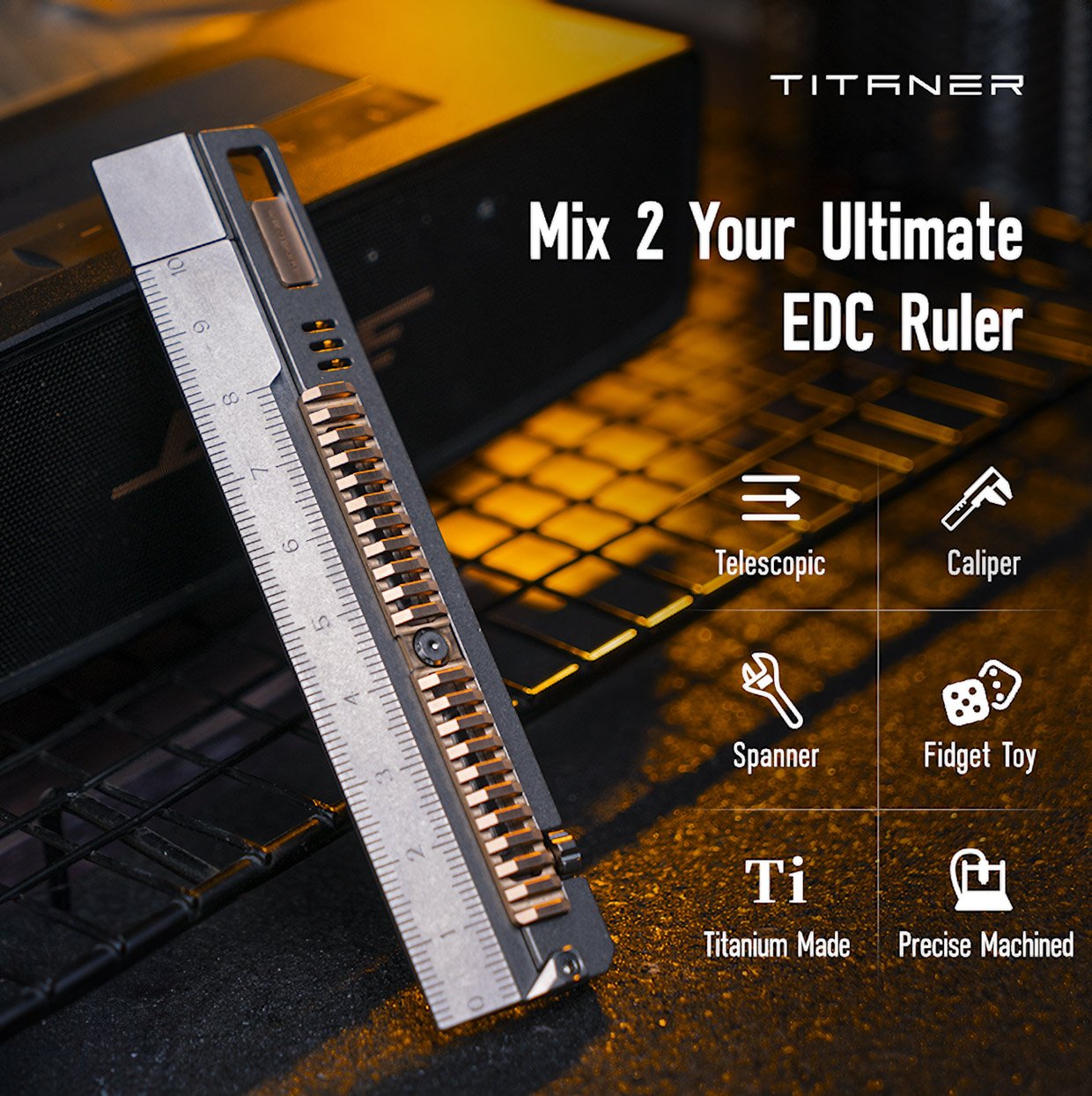Titaner Mix 2 Titanium Ruler + Caliper