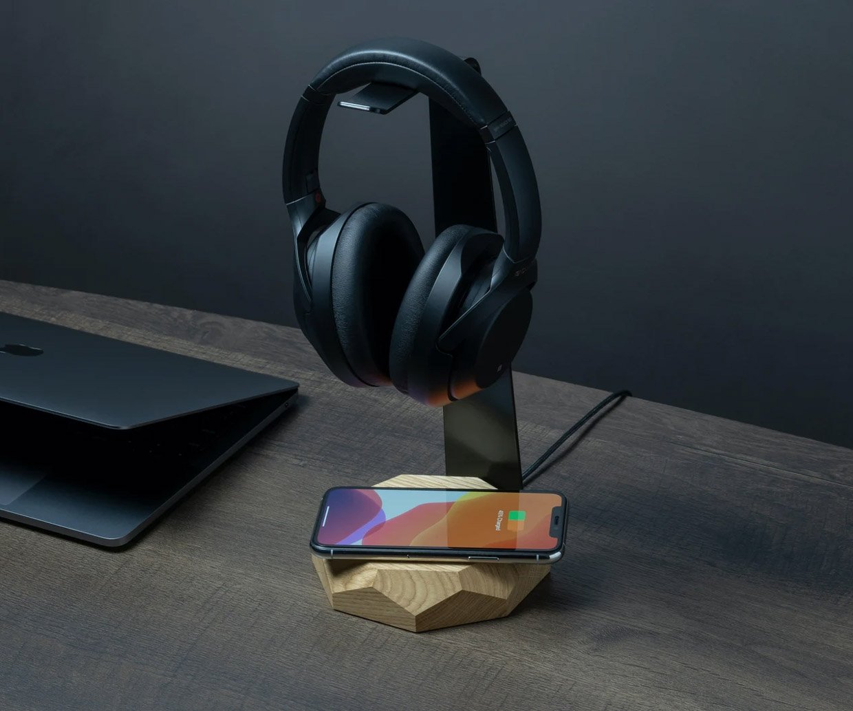 Oakywood Headphone Stand + Wireless Charger