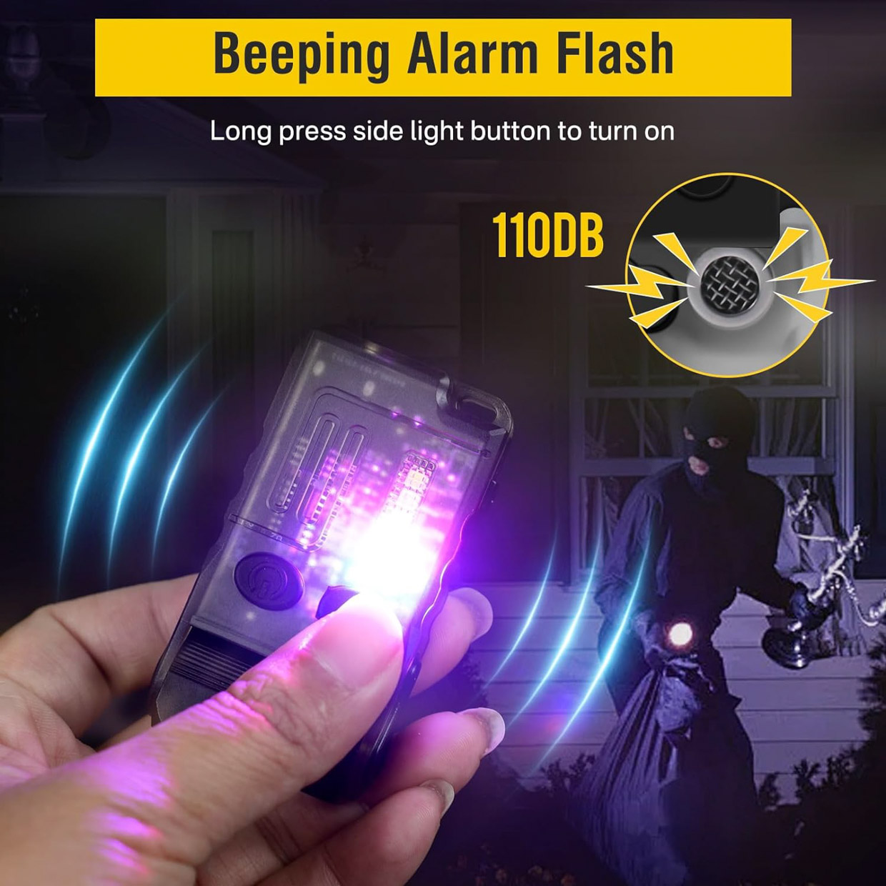 Boruit V20 Pocket Flashlight + Alarm