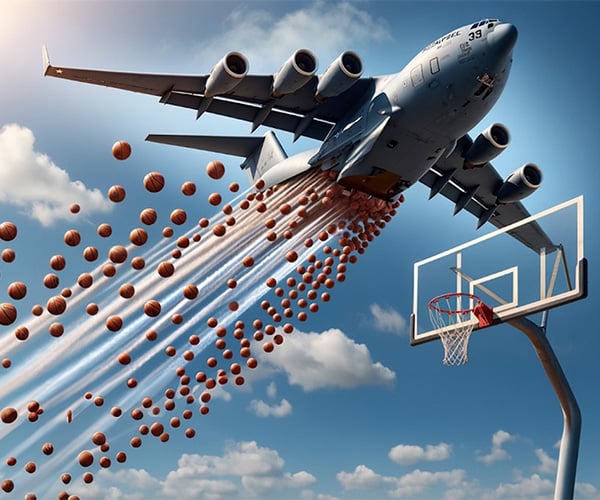 Dropping 1000 Basketballs from an Airplane