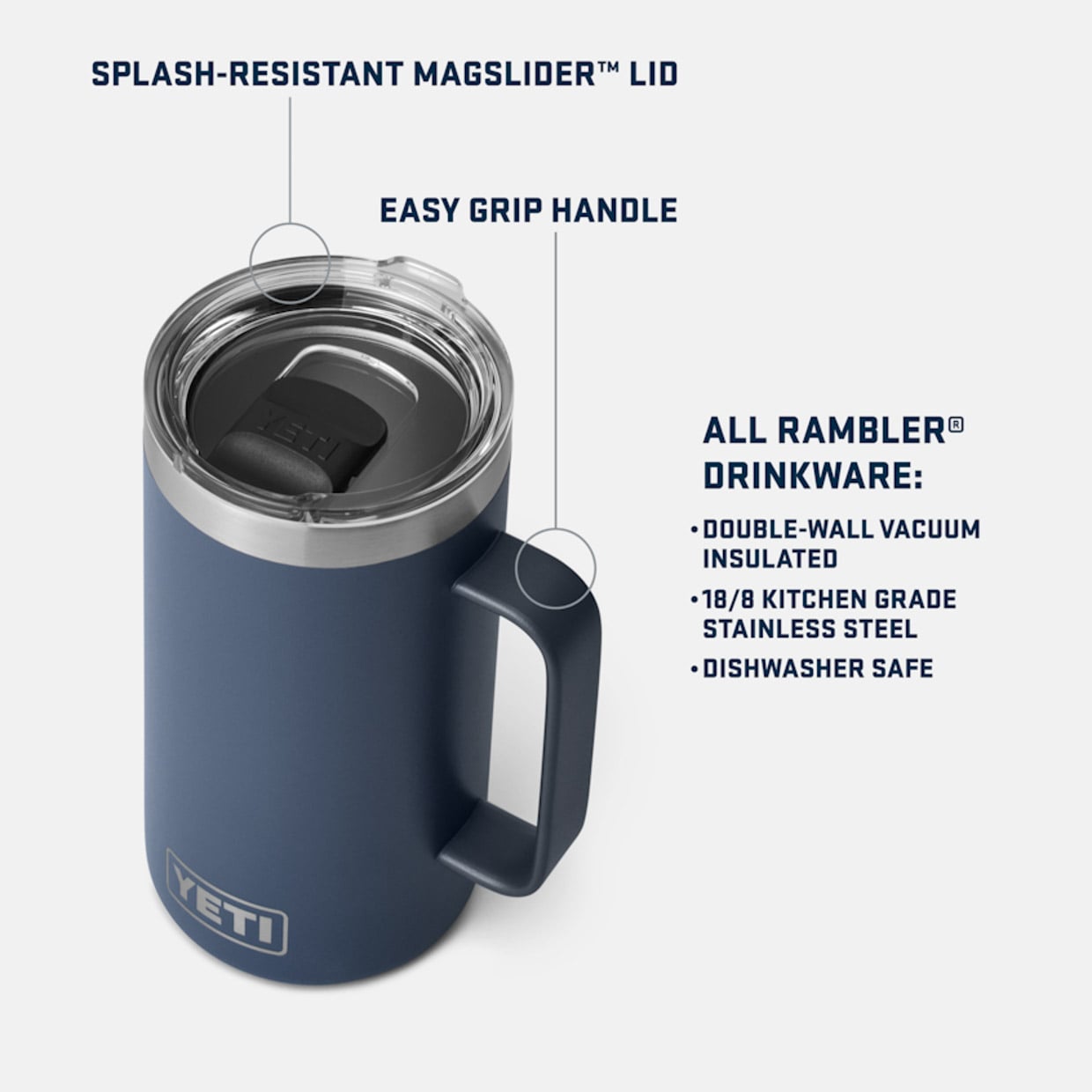 Yeti Rambler Sip Yeti 24 oz. Rambler Magslider Mug Offers Sips without Spills