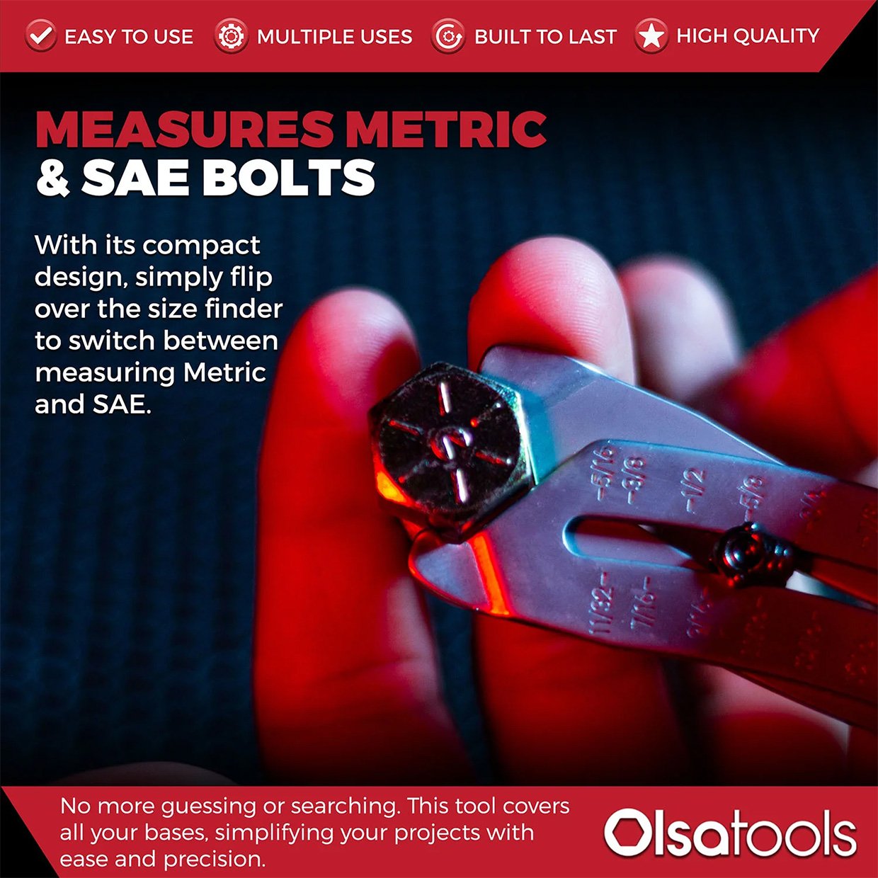 Keychain Bolt Head Size Finder Tool