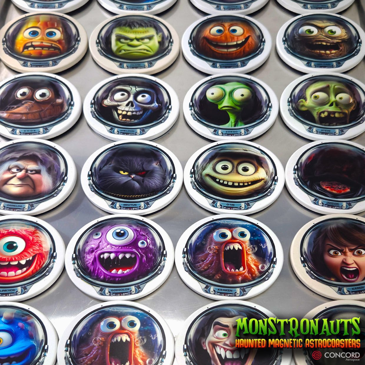 Monstronauts Ceramic/Magnetic Coasters