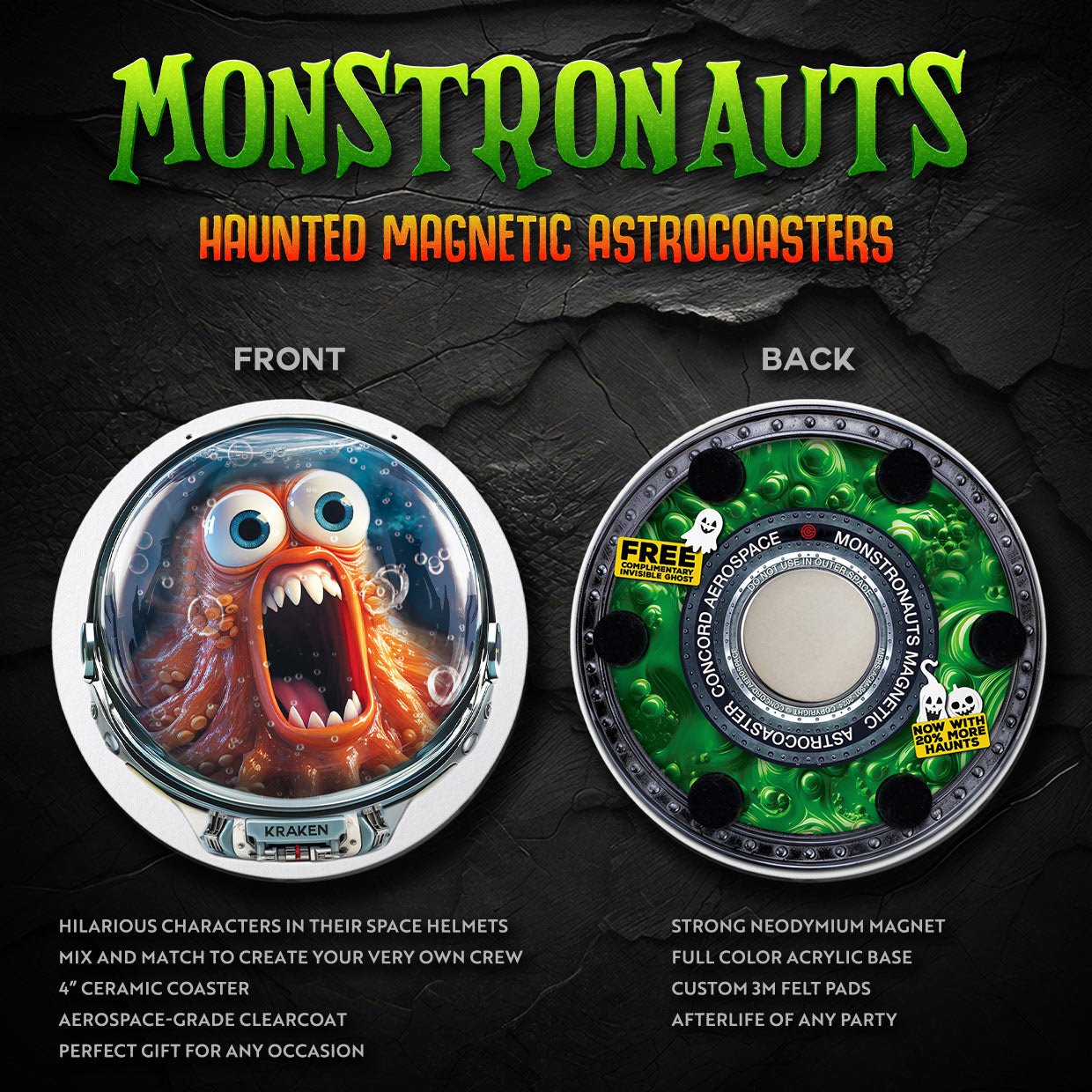 Monstronauts Ceramic/Magnetic Coasters