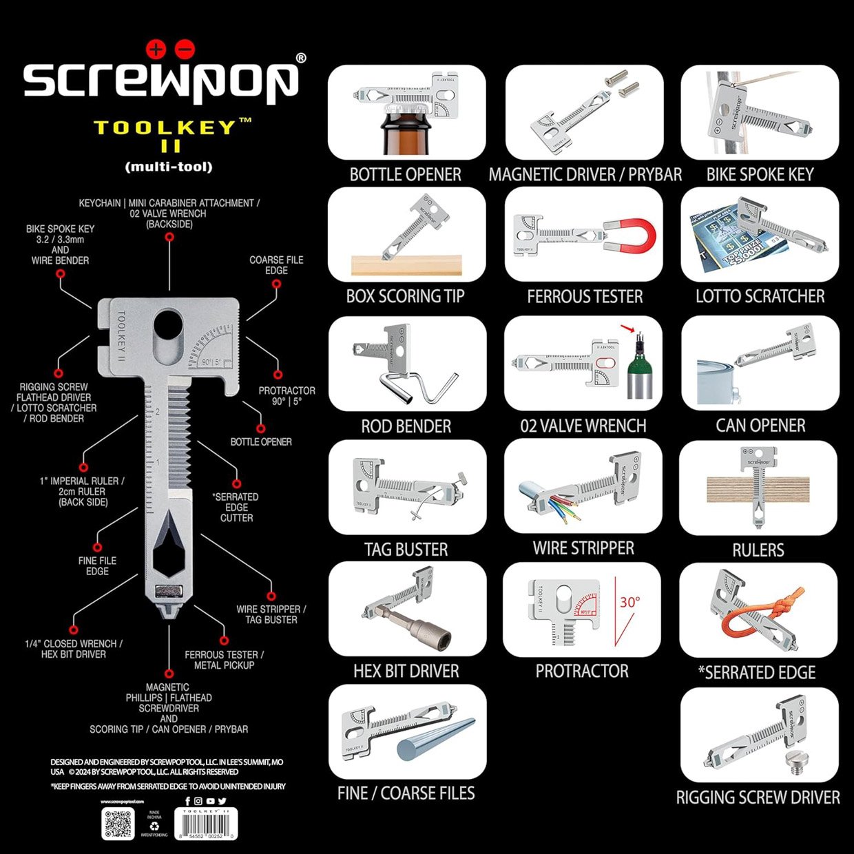 Screwpop Toolkey II Keychain Multitool