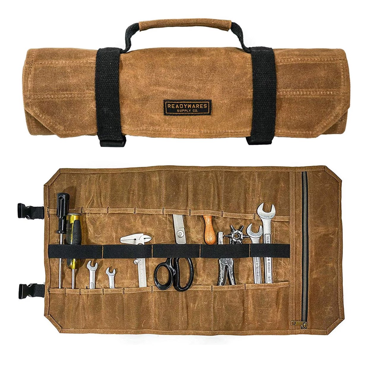 This Waxed Canvas Tool Roll Carries Up to 18 Tools