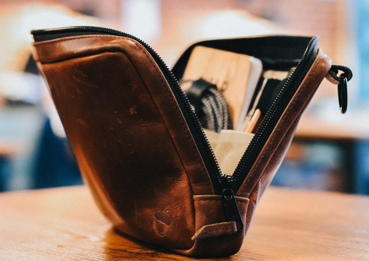 NutSac Double Admin Leather Bag