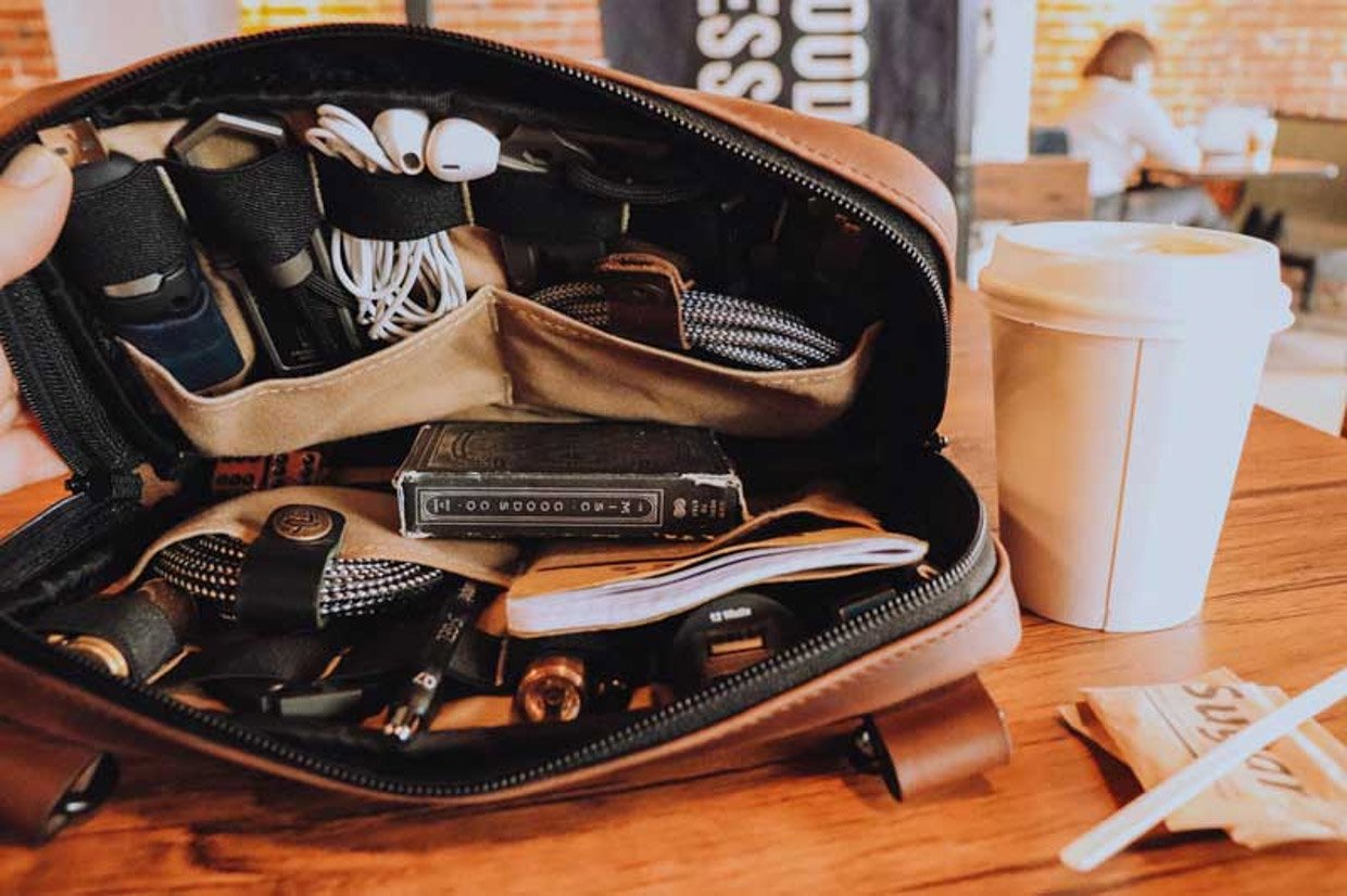 NutSac Double Admin Leather Bag