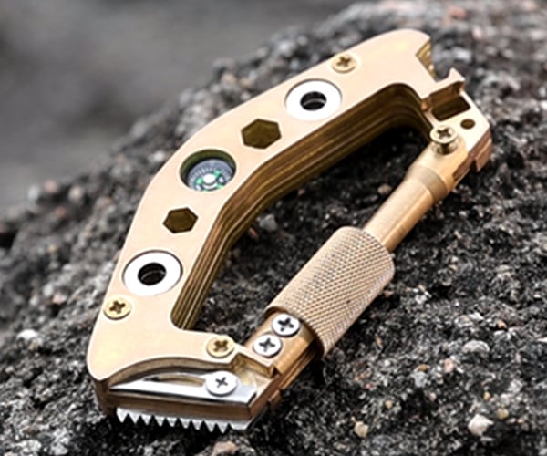 AX02 Brass Alloy Carabiner Multitool