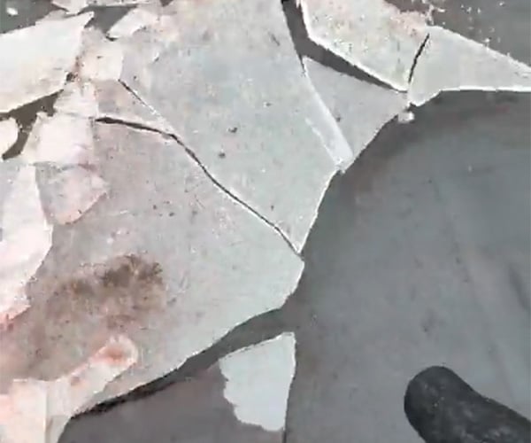 Removing Ice with a Leaf Blower