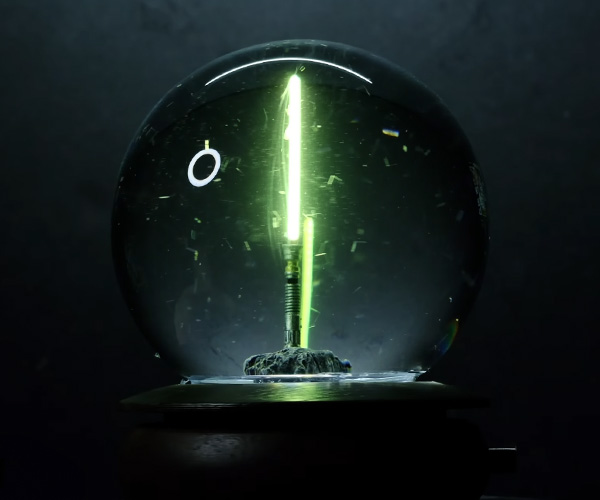 Lightsaber in a Snow Globe